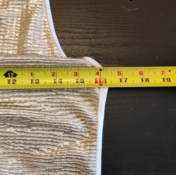 Tristan Gold Metallic Tank Top Dressy Quiet Luxury Minimalist Capsule Office - Picture 8 of 9